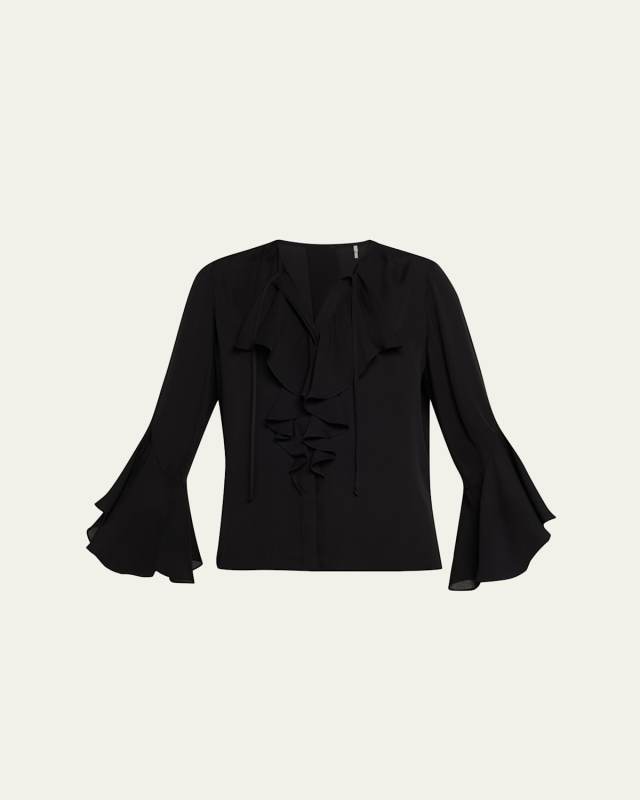 Turner Tie-Neck Ruffle Blouse